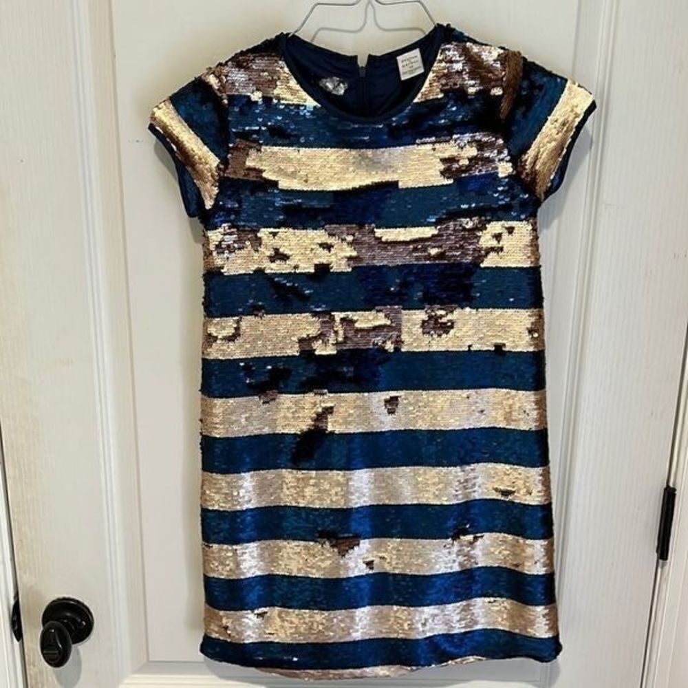 Peyton & Parker Blue and Gold Sequin Dress